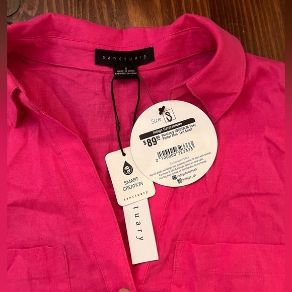 SANCTUARY REVOLVE Easy Pocket Shirt in Tart BNWT - Picture 6 of 6